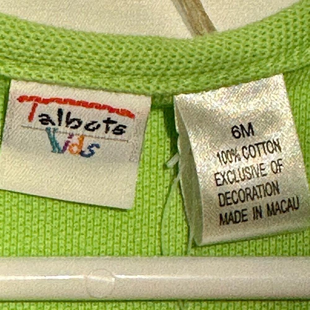 Talbots Kids NWT Green Turtle Sleeveless Jumper 6M - Picture 4 of 11